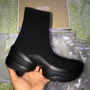 michael michael kors olympia stretch knit sock sneaker